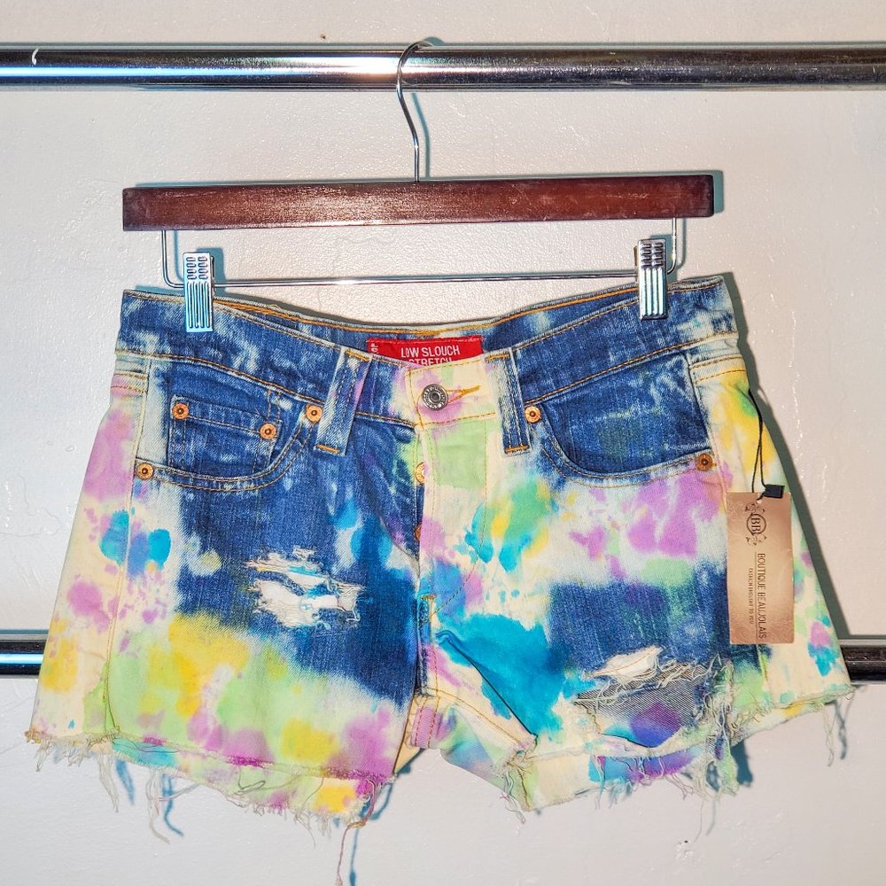 Watercolor Distressed Shorts